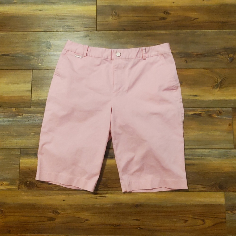 Lauren Ralph Lauren Pink Bermuda Shorts Womens Size 8 Cotton Blend Chino Preppy